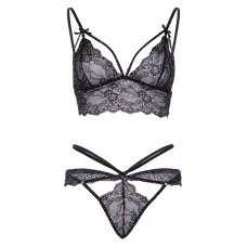 Комплект білизни Leg Avenue Strappy bralette and g-string M Black SO8006