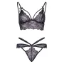 Комплект белья Leg Avenue Strappy bralette and g-string M Black SO8006
