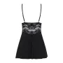 Пеньюар с трусиками Obsessive 810-BAB-1 babydoll & thong black S/M SO7152