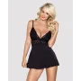 Пеньюар с трусиками Obsessive 810-BAB-1 babydoll & thong black S/M SO7152