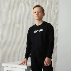 Свитшот для мальчика GBI Teens Don't look Черный 140 (13756)