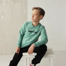 Свитшот для мальчика GBI Teens Don't look Оливковый 146 (13756)