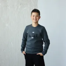 Свитшот для мальчика GBI Teens Stay Серый 146 (13767)