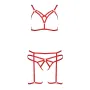 Еротичний комплект білизни Passion MAGALI SET WITH OPEN BRA S/M червоний (PS23802)