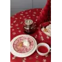 Скатерть круглая Прованс Колокольчики на красном 136 см Разноцветный