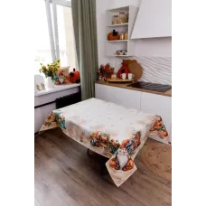 Скатертина на стіл Прованс Гарбузові гноми 135х180 см Різнокольоровий (9009)