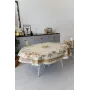 Скатерть новогодняя овальная Прованс Золотой праздник 135х240 см Разноцветный