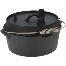 Чавунна каструля-гриль з кришкою BBQ Line 3,5 л Чорний (518833) Чавунна каструля-гриль з кришкою BBQ Line 3,5 л Чорний (518833)