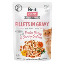 Влажный корм для кошек Brit Care Cat pouch с филе индейки и лосося в соусе 85 г (100528/0501)