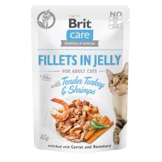 Влажный корм для котов Brit Care Cat pouch с индейкой и креветками в желе 85 г (100535/0570)