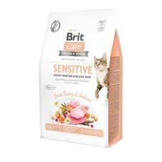Корм для привередливых кошек Brit Care Sensitive Healthy Digestion & Delicate Taste с индейкой и лососем 400 г (171283/0716) Корм для привередливых кошек Brit Care Sensitive Healthy Digestion & Delicate Taste с индейкой и лососем 400 г (171283/0716)