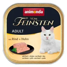 Вологий корм для кішок Animonda Vom Feinsten Adult Beef+Chicken з яловичиною та куркою 100 г (AM-83208) Вологий корм для кішок Animonda Vom Feinsten Adult Beef+Chicken з яловичиною та куркою 100 г (AM-83208)