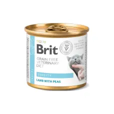 Влажный корм для кошек с избыточным весом Brit Veterinary Diet Obesity с ягненком и горохом 200 г (100711) Влажный корм для кошек с избыточным весом Brit Veterinary Diet Obesity с ягненком и горохом 200 г (100711)