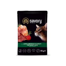Вологий корм для дорослих кішок Savory ягня з буряком у соусі 85 г (20123) Вологий корм для дорослих кішок Savory ягня з буряком у соусі 85 г (20123)
