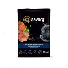Вологий корм для дорослих кішок Savory лосось з горошком у соусі 85 г (20116) Вологий корм для дорослих кішок Savory лосось з горошком у соусі 85 г (20116)