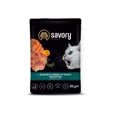 Вологий корм для кошенят Savory лосось з морквою в соусі 85 г (20079) Вологий корм для кошенят Savory лосось з морквою в соусі 85 г (20079)
