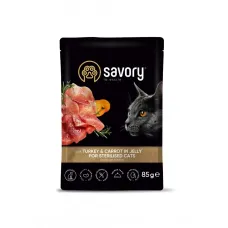 Вологий корм для стерилізованих кішок Savory індичка з морквою в желе 85 г (20109) Вологий корм для стерилізованих кішок Savory індичка з морквою в желе 85 г (20109)