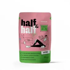 Влажный корм для кошек Half&Half Kitten pouch 100 г с кусочками индейки в соусе (20864) Влажный корм для кошек Half&Half Kitten pouch 100 г с кусочками индейки в соусе (20864)
