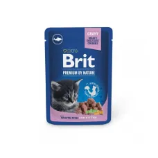 Влажный корм для котят Brit Premium pouch с белой рыбой в желе 100 г (111835)
