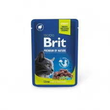 Вологий корм Brit Premium Sterilised pouch для стерилізованих котів з ягням в желе 100 г (111831) (12898)