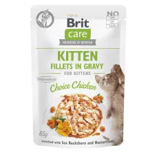 Влажный корм для котят Brit Care Cat Fillets in Gravy Choice Chicken с курицей в желе 85 г (101047)