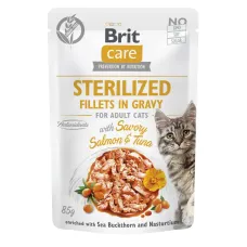 Влажный корм для кошек Brit Care Cat Sterilized с лососем и тунцом в соусе 85 г (101044) Влажный корм для кошек Brit Care Cat Sterilized с лососем и тунцом в соусе 85 г (101044)