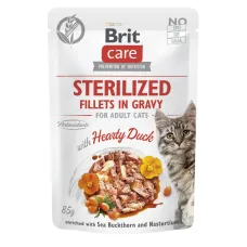 Влажный корм для кошек Brit Care Cat Sterilized с уткой в соусе 85 г (101043) Влажный корм для кошек Brit Care Cat Sterilized с уткой в соусе 85 г (101043)