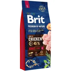 Сухий корм для дорослих собак великих порід Brit Premium Adult L з куркою 15 кг (170827/6468)