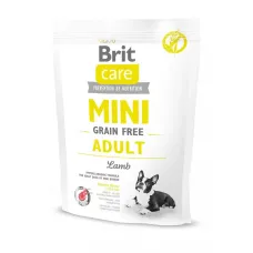 Сухий корм для дорослих собак мініатюрних порід Brit Care GF Mini Adult Lamb з ягнятим 400 г (170771/0114)