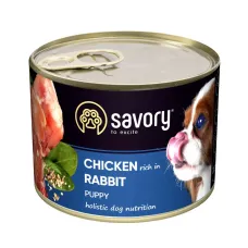 Вологий корм для цуценят Savory з куркою та кроликом 200 г (30570) Вологий корм для цуценят Savory з куркою та кроликом 200 г (30570)
