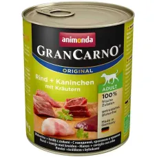 Вологий корм для собак Animonda Gran Carno Adult Beef Rabbit with Herbs з яловичиною кроликом та травами 800 г (AM-82767) Вологий корм для собак Animonda Gran Carno Adult Beef Rabbit with Herbs з яловичиною кроликом та травами 800 г (AM-82767)