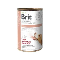 Вологий корм для собак Brit VetDiets Renal при захворюванні нирок з тунцем та лососем 400 г (100267)