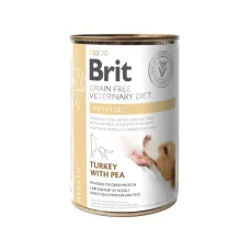 Вологий корм для собак Brit Vet Diets Hepatiс при захворюванні печінки з індичкою та горохом 400 г (100275/6030)