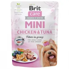 Вологий корм для собак Brit Care Mini pouch з куркою та тунцем 85 г (100217/4425/100912)