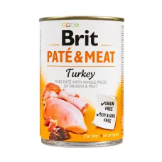 Вологий корм для собак Brit Pate & Meat Turkey з куркою та індичкою 400 г (100865/100074/0298)