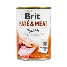 Вологий корм для собак Brit Pate & Meat Rabbit з куркою та кроликом 400 г (100863/100076/0311)