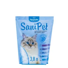 Наповнювач для котів Природа SaniPet силікагелевий 3.8 л (PR240266) Наповнювач для котів Природа SaniPet силікагелевий 3.8 л (PR240266)