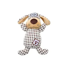 Игрушка для собак Trixie Собака в клеточку 26 см Бело-коричневый (35977)