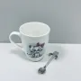 Чашка порцелянова з ложкою Ardesto Cute AR3040BS 320 мл