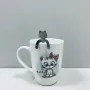 Чашка порцелянова з ложкою Ardesto Cute AR3040BS 320 мл