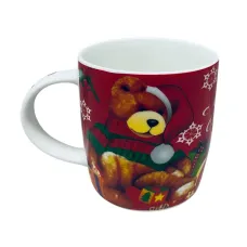 Чашка порцелянова Stenson R96411 Merry Christmas Ведмедик 360 мл Чашка порцелянова Stenson R96411 Merry Christmas Ведмедик 360 мл
