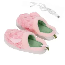 Домашні кімнатні капці No Brand A-232 USB Pink з підігрівом 23 см