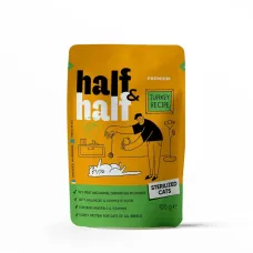 Влажный корм для стерилизованных кошек Half&Half Sterilized pouch с кусочками индейки в соусе 100 г (20895) Влажный корм для стерилизованных кошек Half&Half Sterilized pouch с кусочками индейки в соусе 100 г (20895)
