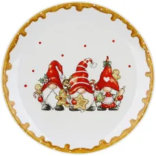 Новорічна тарілка Gnomes with gingerbread 24х2.4 см BonaDi Різнокольоровий DP232362 Новорічна тарілка Gnomes with gingerbread 24х2.4 см BonaDi Різнокольоровий DP232362