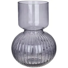 Скляна ваза BonaDi Madonna 11х30 см Сіро-синій DP233149