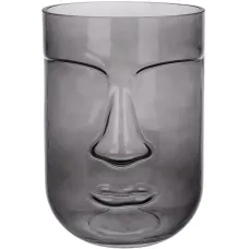 Скляна ваза BonaDi Face 15х20 см Сірий DP233174