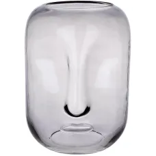 Скляна ваза BonaDi Face 18х25 см Сірий DP233176