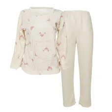 Комплект жіночої піжами No Brand 301 Bear L White-Pink