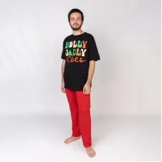 Піжама Dexter’s чоловіча з новорічним принтом holly jolly XL Різнокольоровий