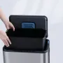 Ведро для мусора с педалью JAH 40 л Soft Close Серебряный металлик